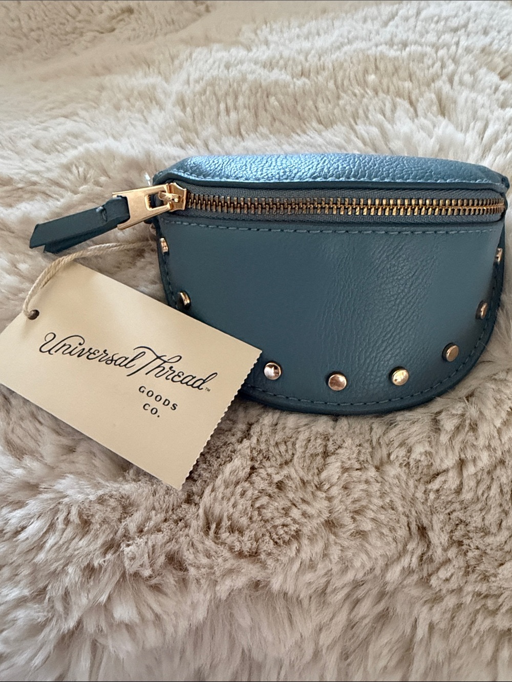 New with Tags Universal Thread Blue Studded Mini Bag Charm / Coin Pouch